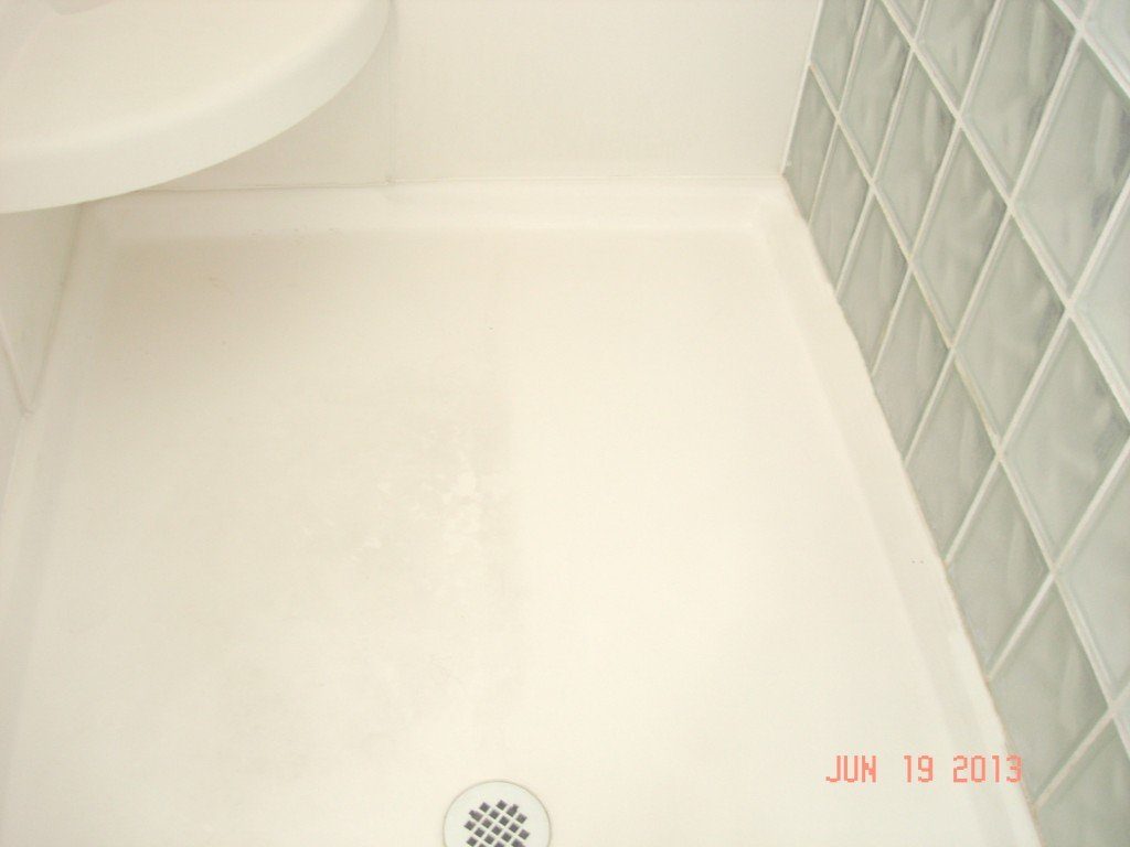 Steam Mop Shower Floor Before and After