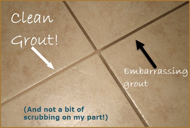 Tile Grout Before and After